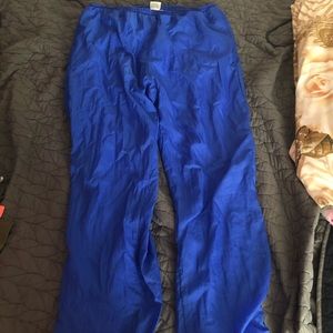Blue track pants